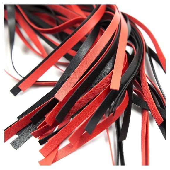 Flogger Paddle Whip‎ Red Black Braided Leather Toy - Picture 4 of 5